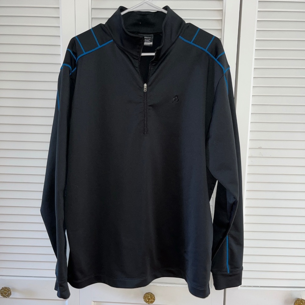 Nike Golf Men's Black Pullover Long Sleeve 1/2 Zip Mock Neck Dri-Fit